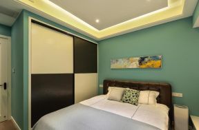 2020淡雅温馨卧室背景墙装修图 2020房屋绿色装修效果图