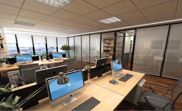 2023现代风格办公室电脑桌装修效果图片