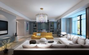 蓝调国际现代简约150平米四居室装修效果图