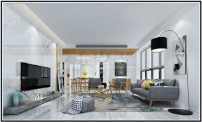 白色现代简约风格 2020现代简约客厅装修图