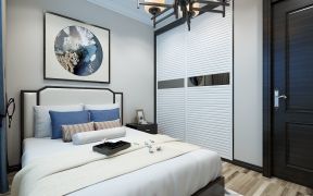 2023现代新中式卧室实木门装修效果图片