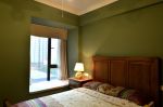 2023温馨家庭卧室绿色背景墙设计图片