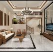  林海山庄新中式风格别墅客厅装修案例