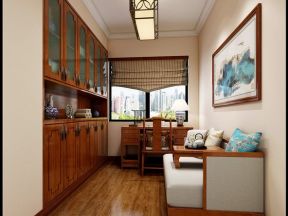 月亮灣草莓街區(qū)100㎡三居室現(xiàn)代簡約風(fēng)格裝修書房效果圖