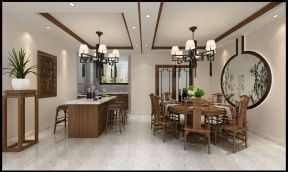  林海山庄新中式风格别墅餐厅装修案例