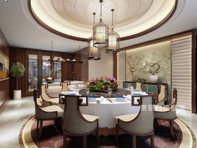 誉峰360㎡大平层新中式风格餐厅装修效果图