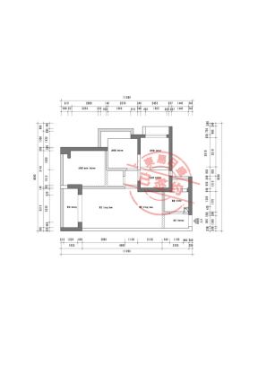 前海东岸88平米简约装修户型图