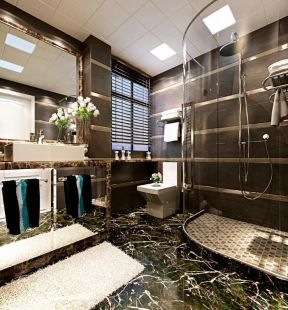 家庭洗手间淋浴房瓷砖装修设计效果图赏析