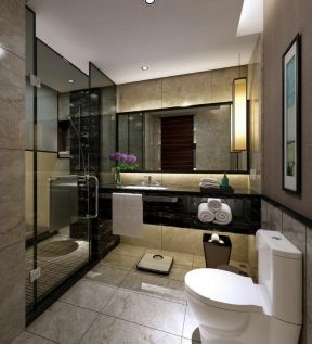 简约风格洗手间装修效果图 2020现代卫生间隔断图片