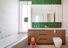 家庭洗手间背景墙瓷砖装修设计图