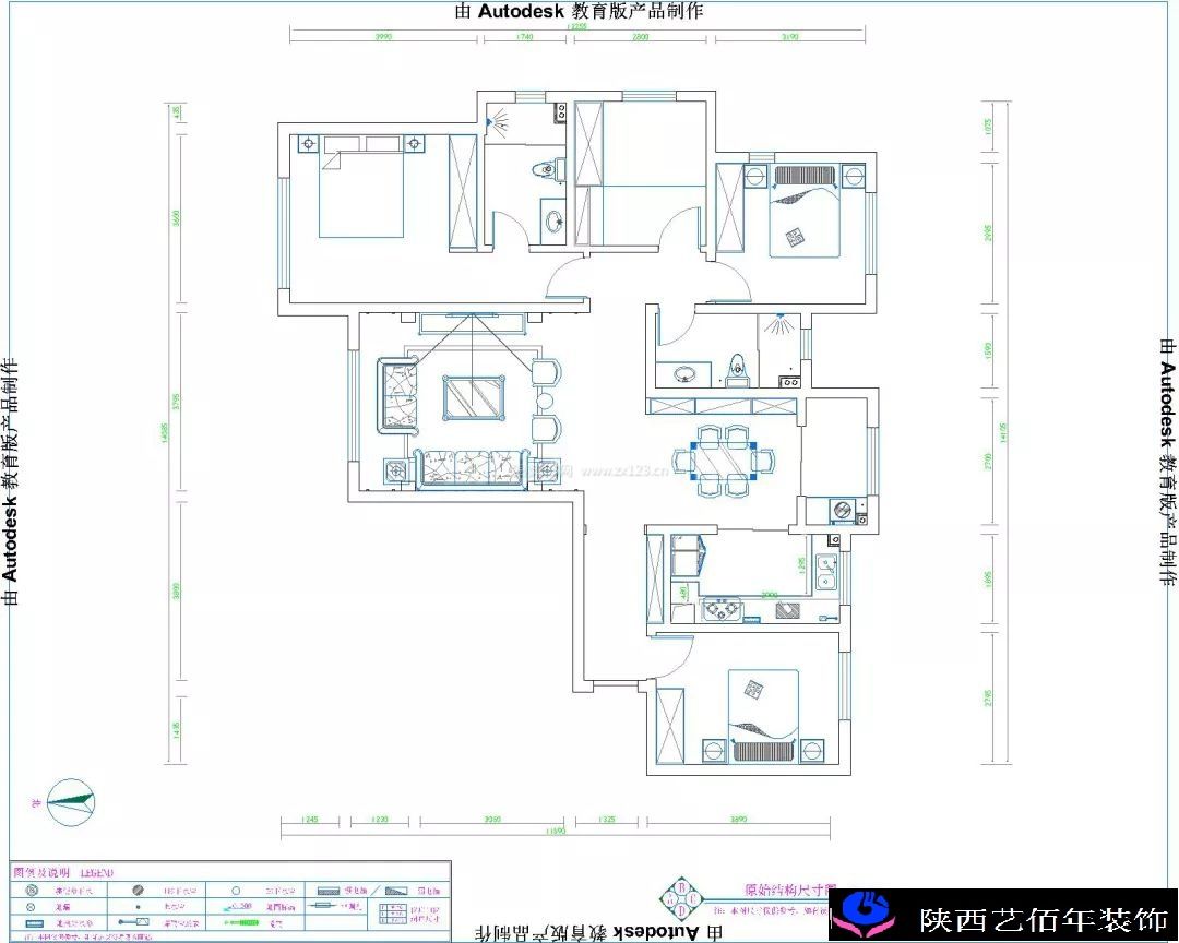 2023套房三室两厅平面图片设计