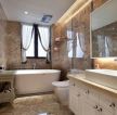 简欧式卫生间浴缸设计装潢图片大全2023