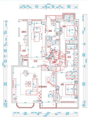 华贸城现代前卫风格200平米装修户型图