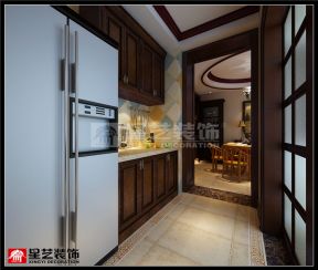 2023美式厨房双开门冰箱装修效果图片