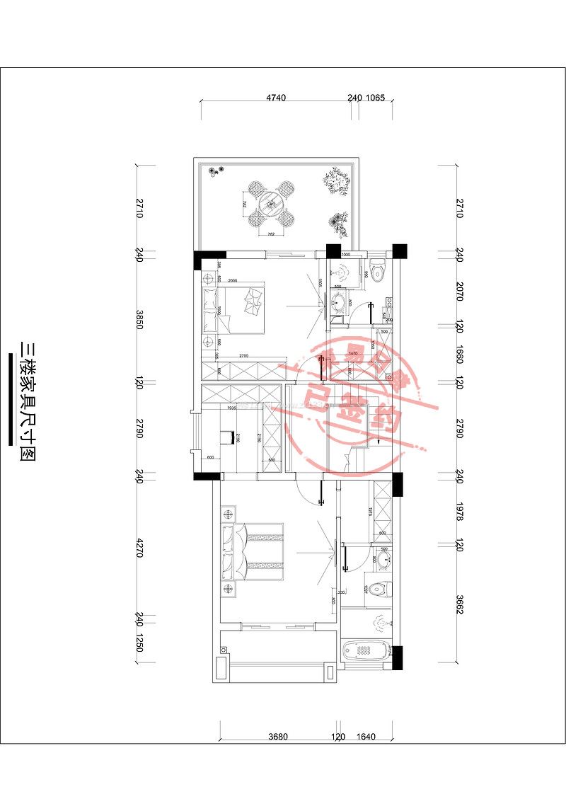 金科中央御園地中海230㎡裝修戶型圖