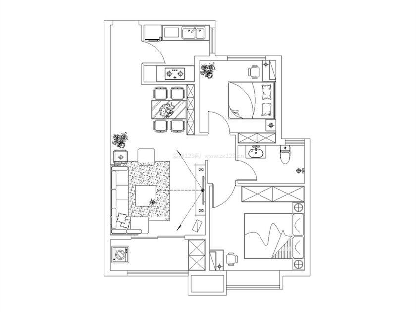  2023二居室户型图设计