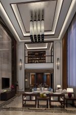 2023大气新中式别墅客厅吊灯设计效果图片
