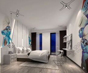 2023现代别墅卧室墙绘装修效果图