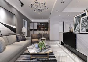 后现代风格78㎡二居室客厅沙发装修设计案例