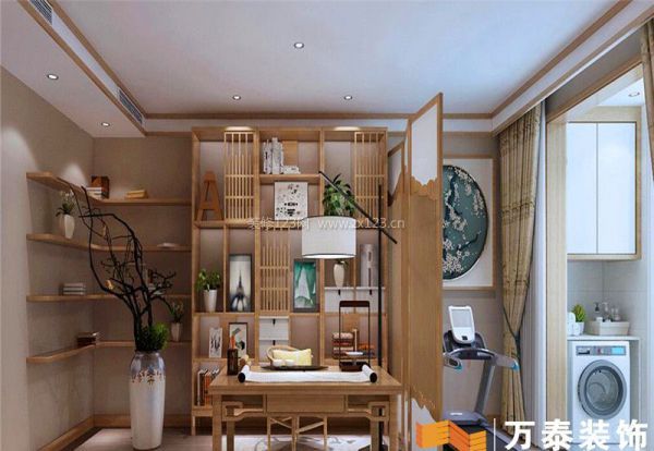 日式风格书房书桌设计图片
