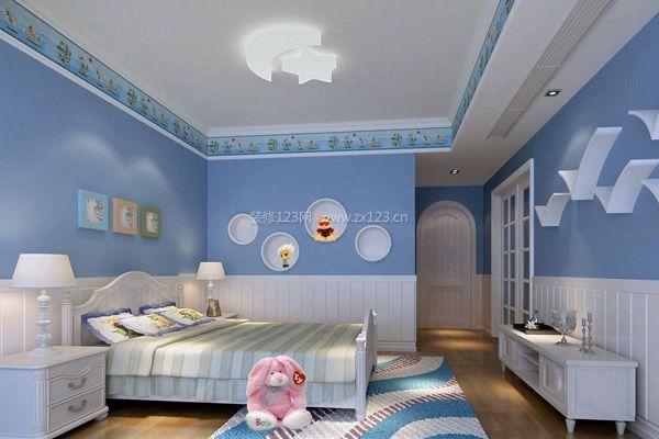 儿童卧室墙面布置图片
