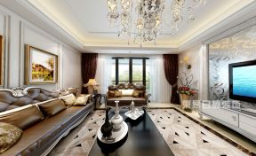 棕榈泉164㎡新古典风格三居室客厅装修案例
