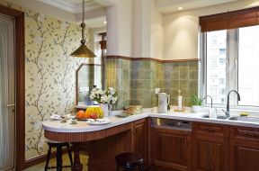 美式风格样板房厨房小吧台设计图片一览