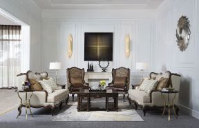  2020客厅家具沙发茶几 客厅家具沙发图片大全 2020美式护墙板装修效果图