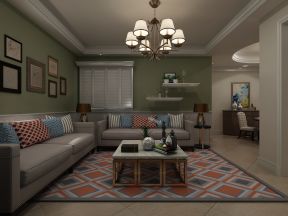 2023简约美式客厅地毯装修效果图片