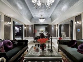 朗诗未来之家160㎡三居室新古典风格装修客厅效果图