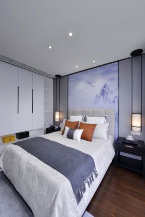 君临中式104平米三居室卧室装修设计案例