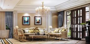 金科王府法式350平米别墅客厅沙发装修效果图