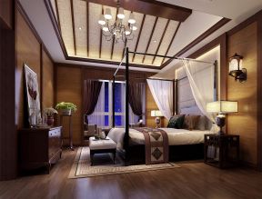 慢城八岛东南亚160平米复式卧室装修设计案例