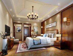 东方国际中式120平米三居室卧室装修设计案例