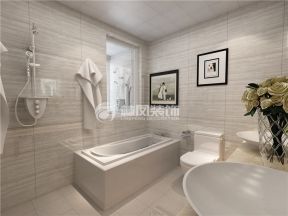 2023现代卫浴间大理石包裹浴缸装修效果图片