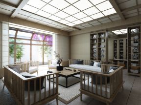 2023日式风格客厅家具摆放装修效果图片