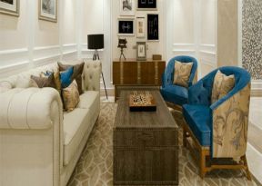 155平四居室新古典风格客厅沙发装修效果图