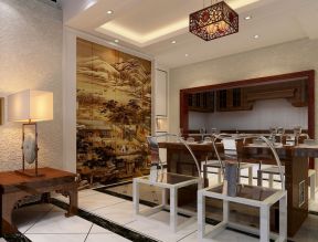 家庭中式餐廳 餐廳背景裝修效果圖