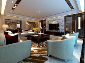 南门一号现代简约150平复式客厅装修设计案例