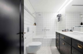 卫生间浴室装修效果图 2020简约卫生间瓷砖装修设计 