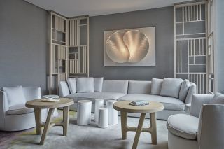 2023复式套房客厅白色沙发设计效果图