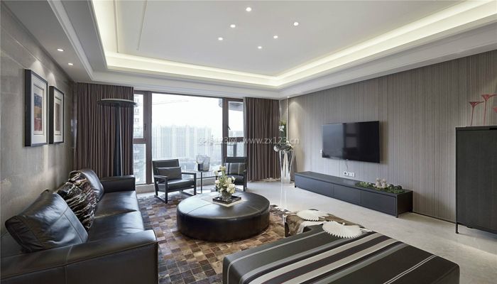 2020现代客厅窗帘设计效果图 2020高层现代客厅装修效果图