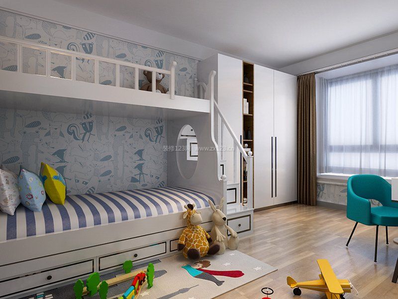 2023现代儿童房间卧室衣柜装修效果图