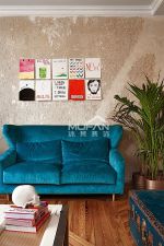 北欧客厅蓝色沙发搭配设计图片