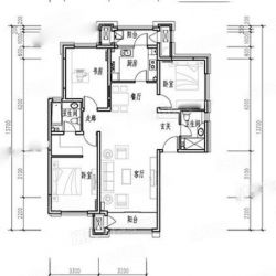 A-3-5b户型， 3室2厅2卫1厨， 建筑面积约129.00平米
