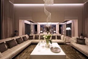  2020客厅水晶灯效果图片 大沙发图片大全  客厅大沙发图片