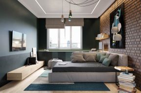 2023北欧风格单身公寓卧室布置装修效果图片