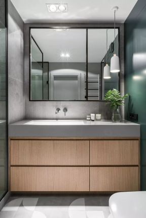 现代温馨家装卫生间浴室柜装修效果图