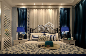 地中海风格卧室床头灯装饰图片
