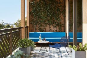 阳台植物装饰设计图片 阳台植物 2020现代客厅阳台沙发 